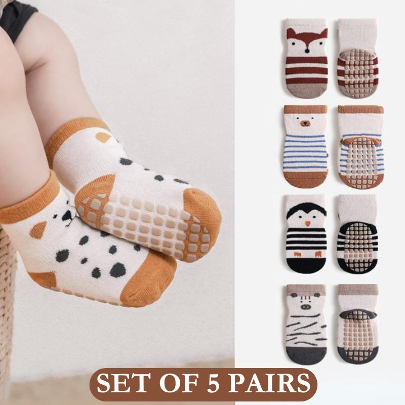 Set of 5 cute non-slip socks